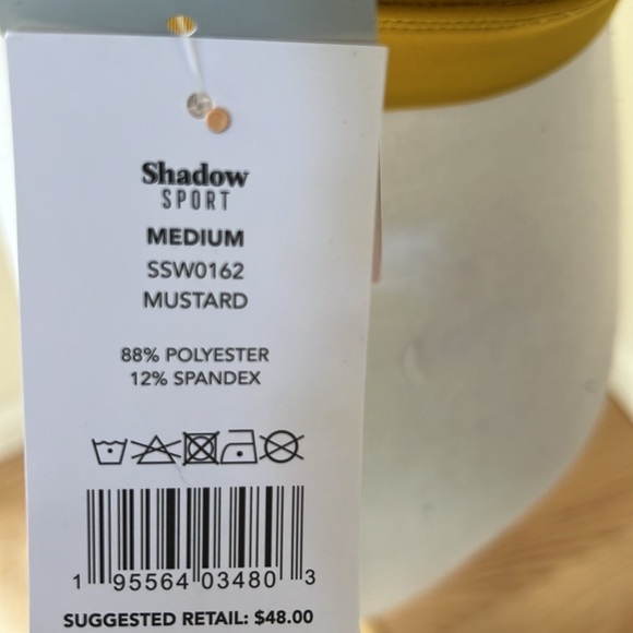 New! Shadow Sport medium mustard padded sports bra. - Picture 5 of 9